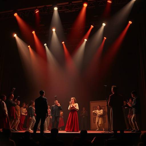 Image depicting actors performing a scene on stage